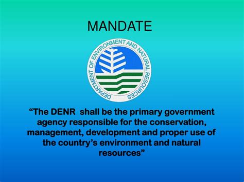 mandate of denr